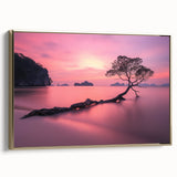 Minimalist Coastal Landscape Art – Tranquil Sunset Beach Print