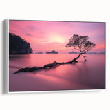 Minimalist Coastal Landscape Art – Tranquil Sunset Beach Print