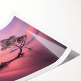 Minimalist Coastal Landscape Art – Tranquil Sunset Beach Print