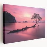 Minimalist Coastal Landscape Art – Tranquil Sunset Beach Print