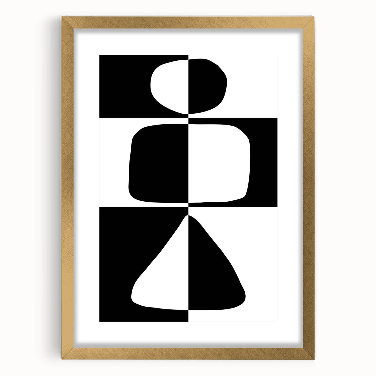 Minimalist Black and White Abstract Wall Art - Geometric Print