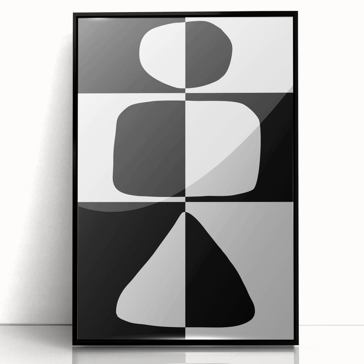 Minimalist Black and White Abstract Wall Art - Geometric Print
