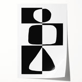 Minimalist Black and White Abstract Wall Art - Geometric Print