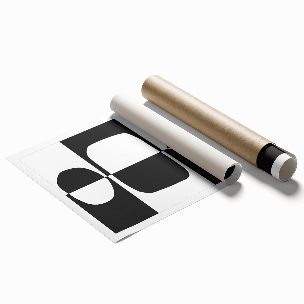 Minimalist Black and White Abstract Wall Art - Geometric Print