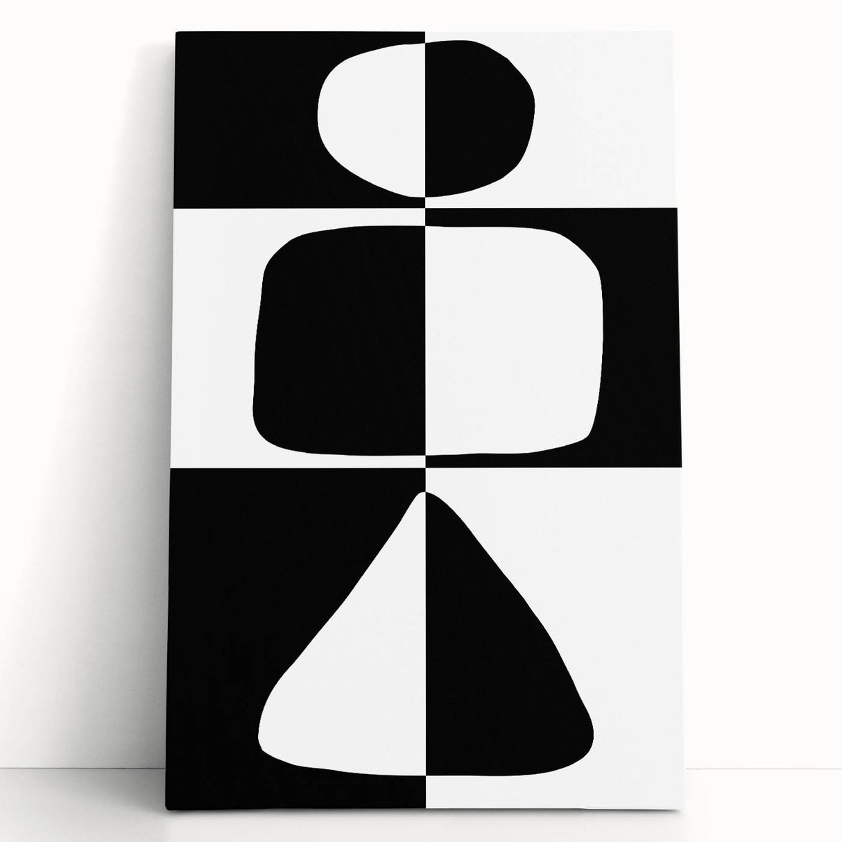 Minimalist Black and White Abstract Wall Art - Geometric Print