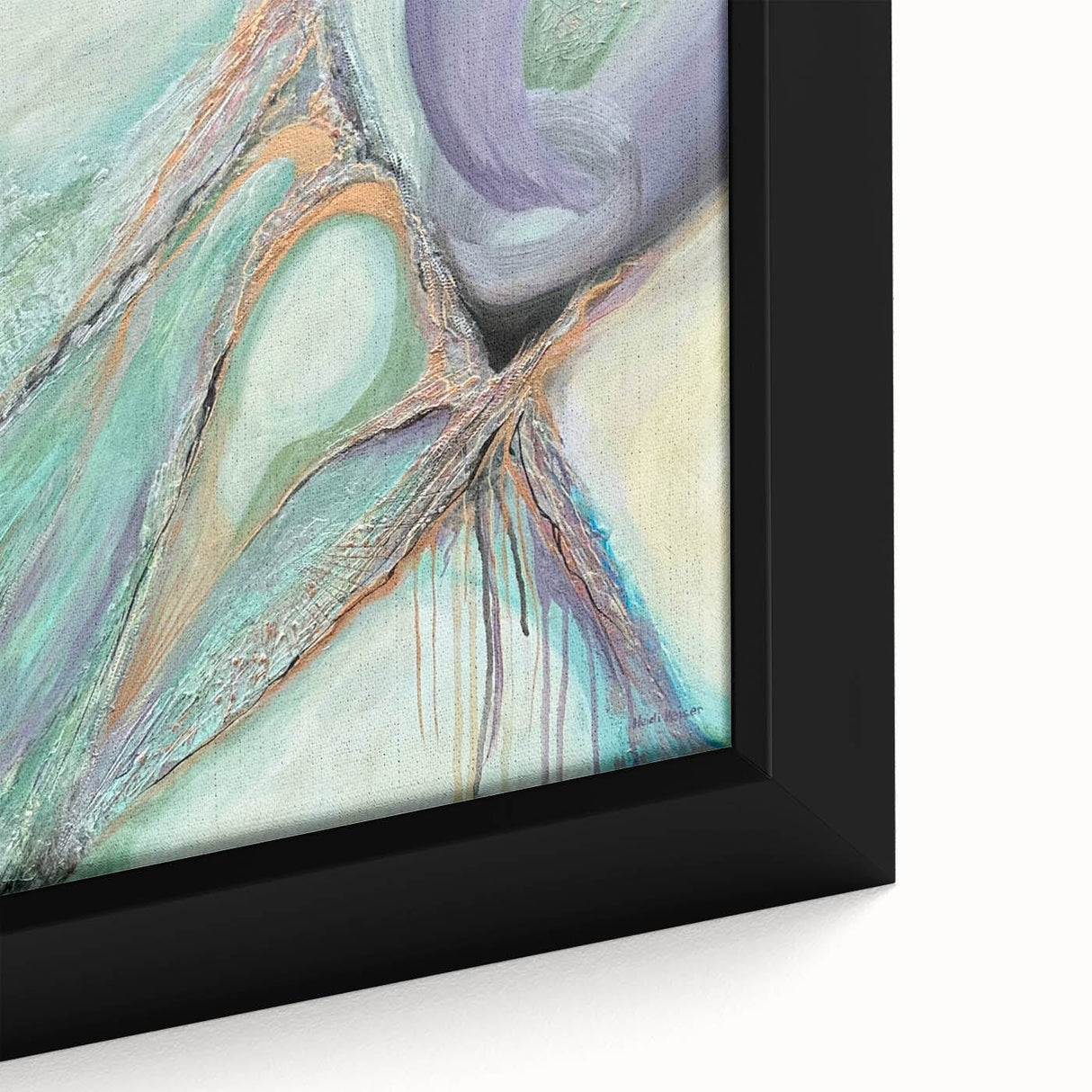 Contemporary Abstract Art – Soft Green & Lilac Textured Painting