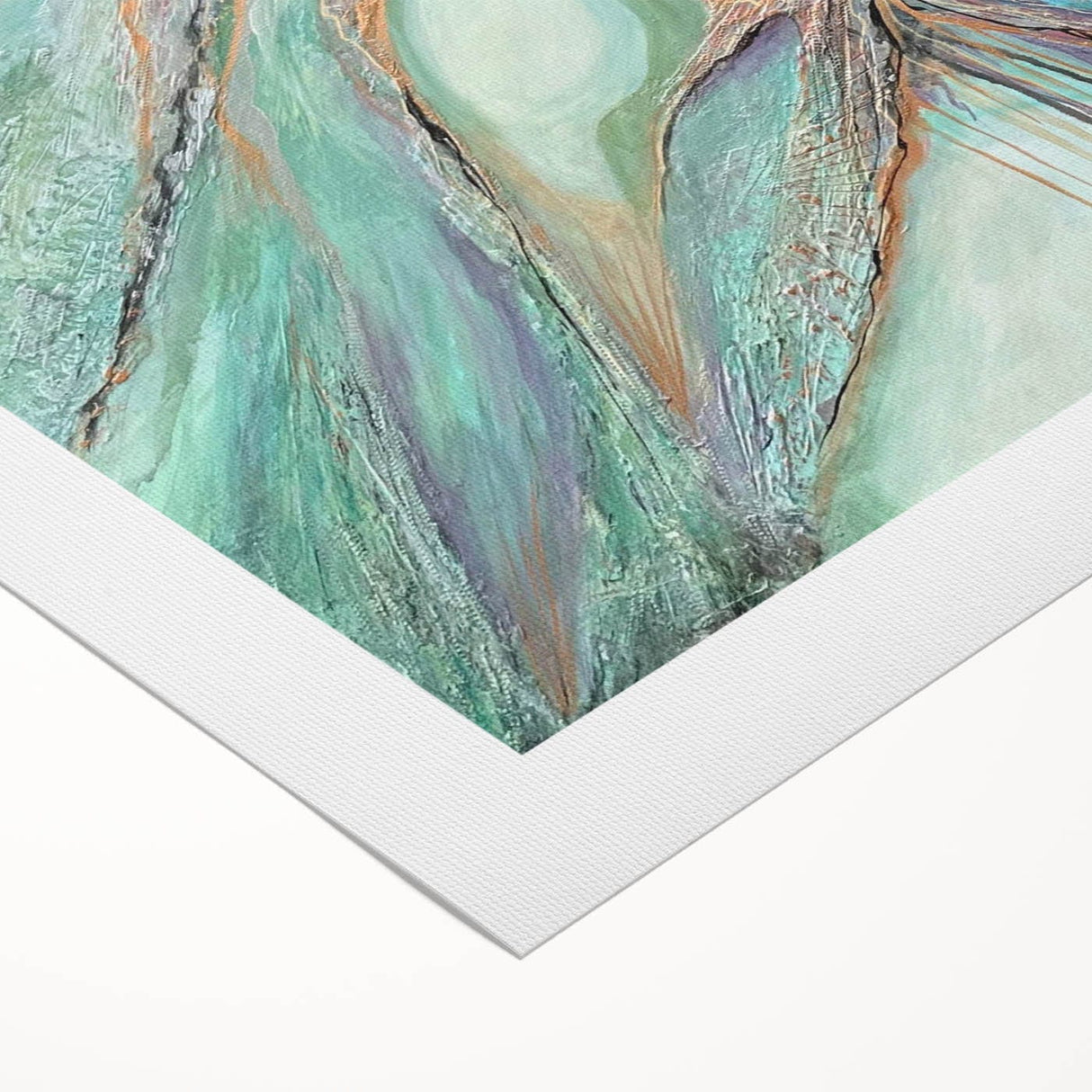 Contemporary Abstract Art – Soft Green & Lilac Textured Painting