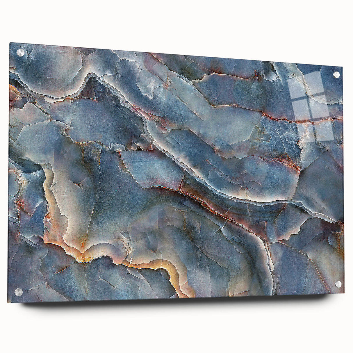 Timeless Textures Abstract Wall Art – Blue Onyx-Inspired Canvas Print