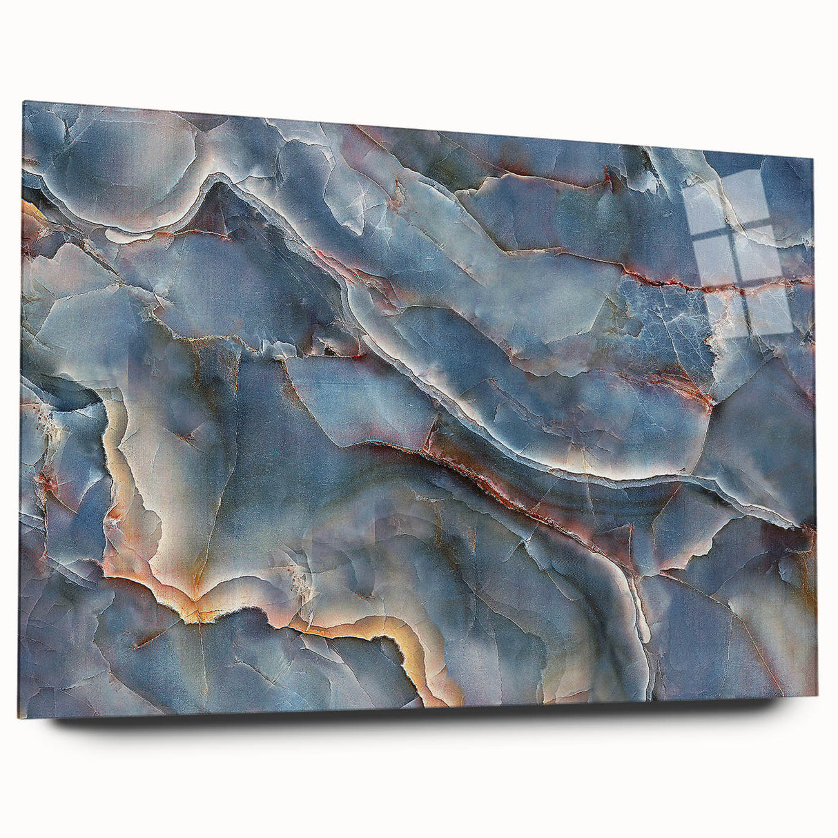 Timeless Textures Abstract Wall Art – Blue Onyx-Inspired Canvas Print