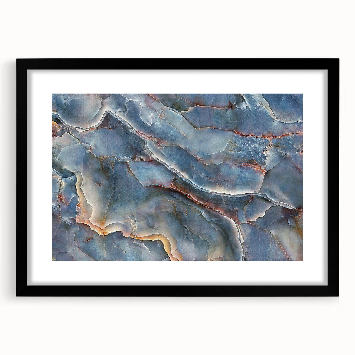 Timeless Textures Abstract Wall Art – Blue Onyx-Inspired Canvas Print