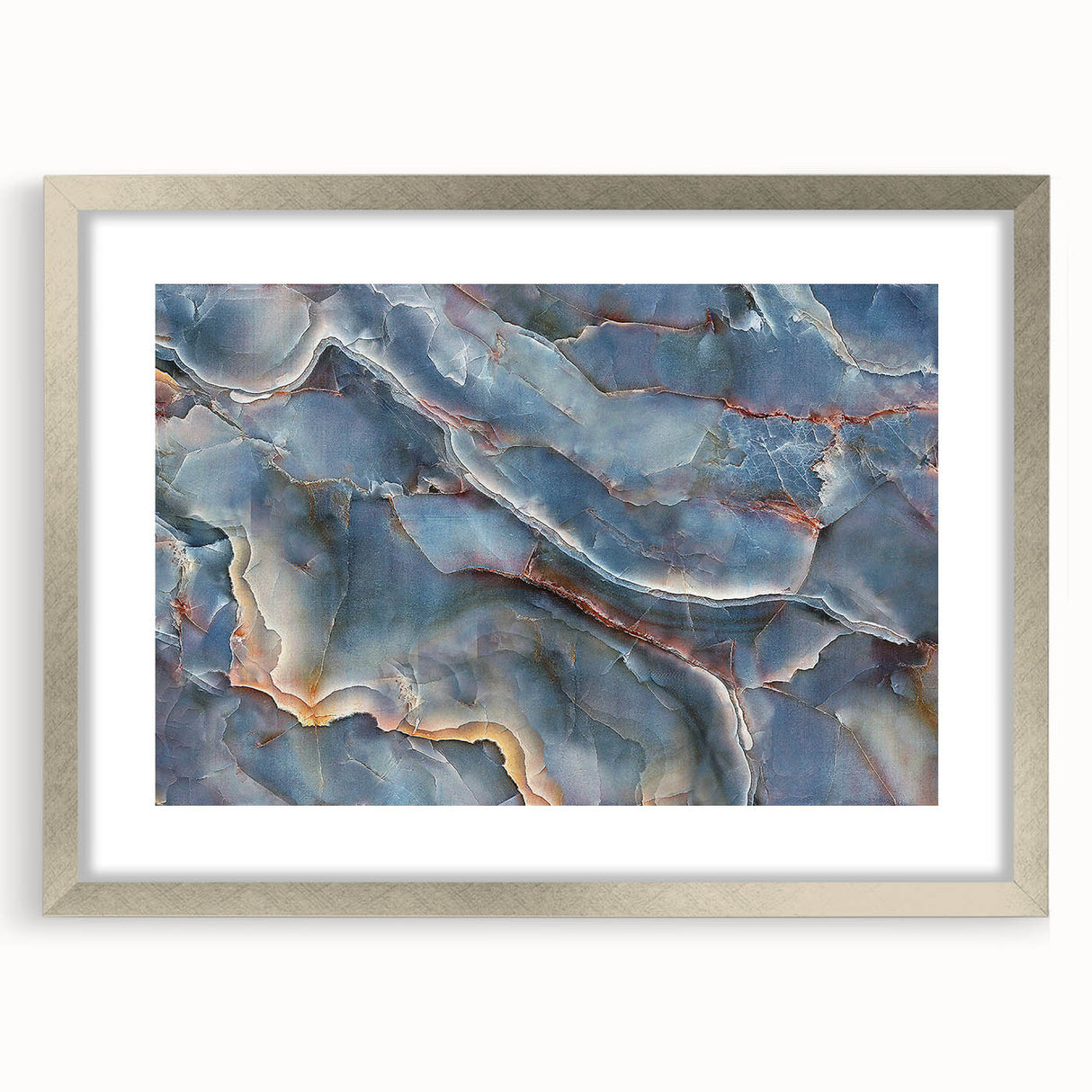 Timeless Textures Abstract Wall Art – Blue Onyx-Inspired Canvas Print