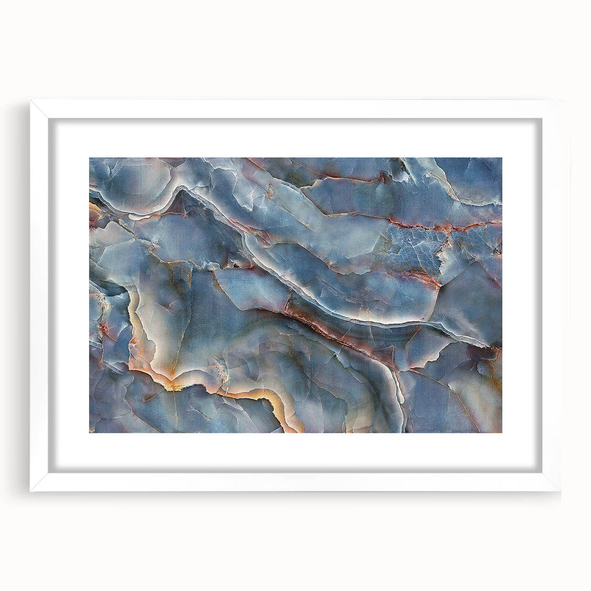 Timeless Textures Abstract Wall Art – Blue Onyx-Inspired Canvas Print