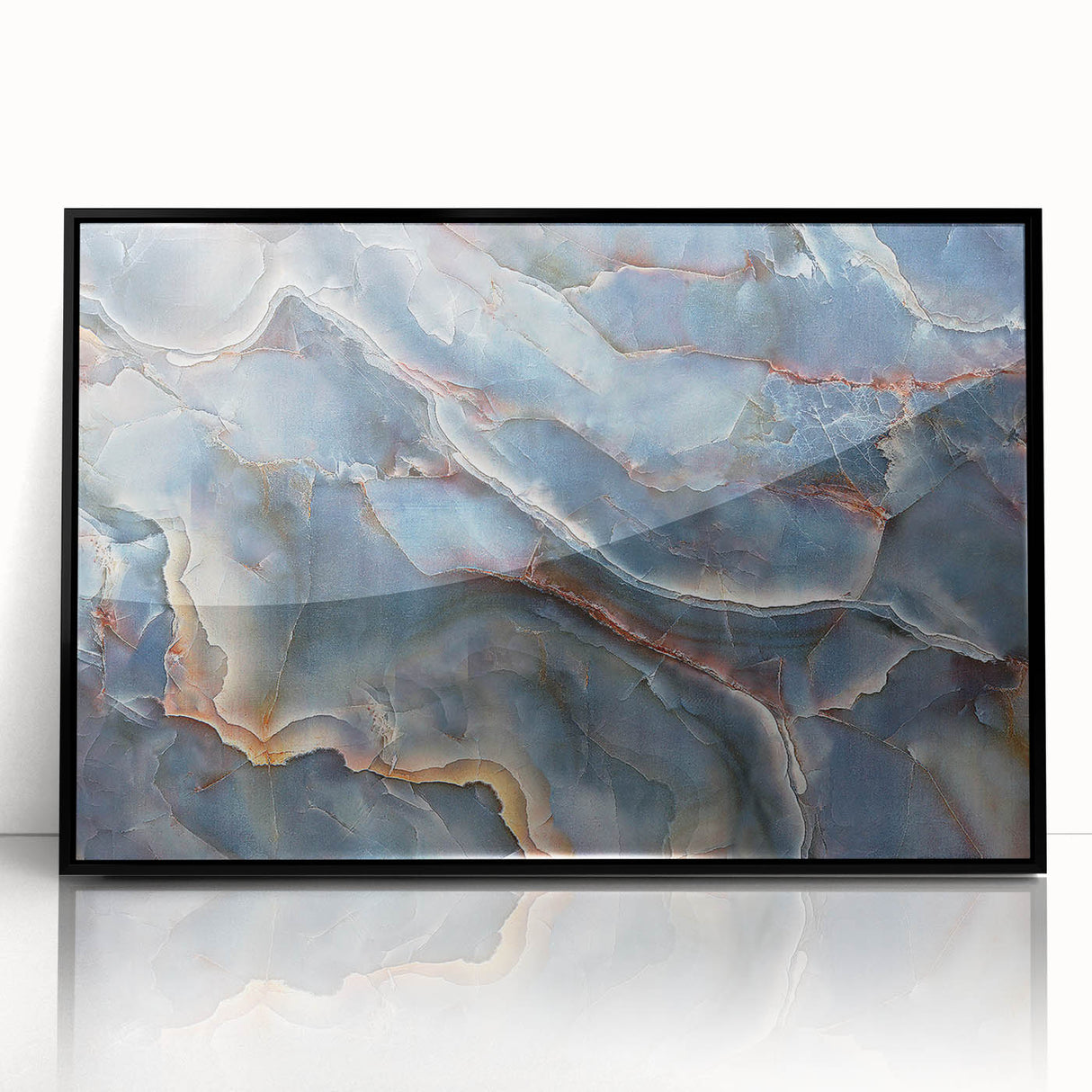 Timeless Textures Abstract Wall Art – Blue Onyx-Inspired Canvas Print