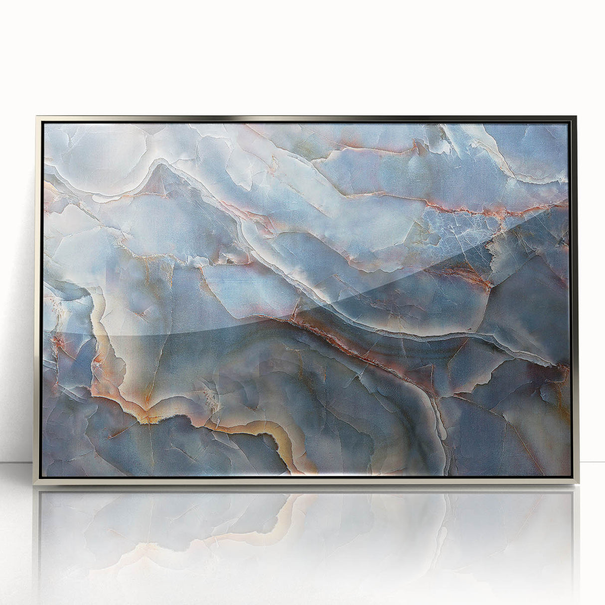 Timeless Textures Abstract Wall Art – Blue Onyx-Inspired Canvas Print