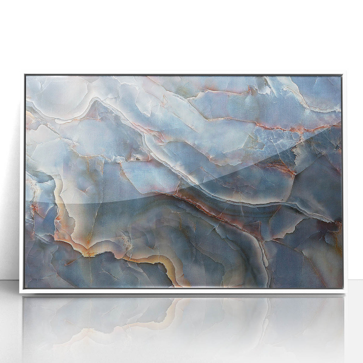 Timeless Textures Abstract Wall Art – Blue Onyx-Inspired Canvas Print