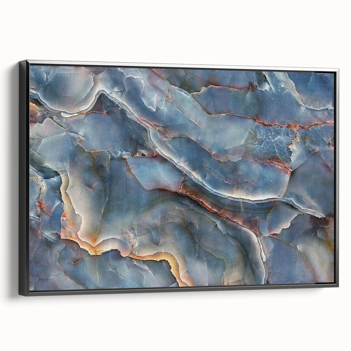 Timeless Textures Abstract Wall Art – Blue Onyx-Inspired Canvas Print