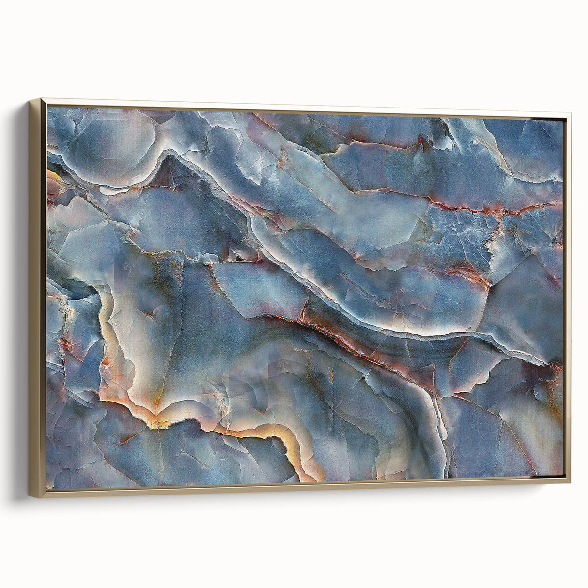 Timeless Textures Abstract Wall Art – Blue Onyx-Inspired Canvas Print