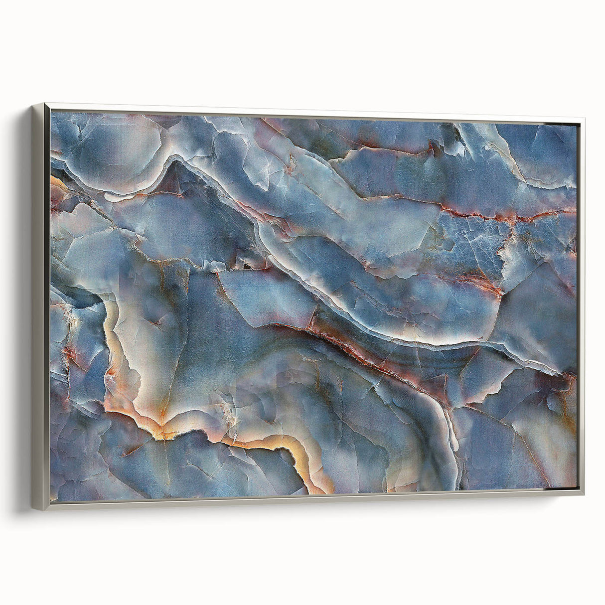 Timeless Textures Abstract Wall Art – Blue Onyx-Inspired Canvas Print