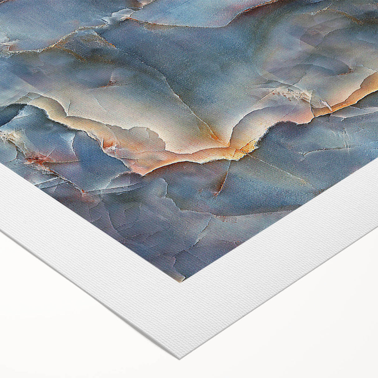 Timeless Textures Abstract Wall Art – Blue Onyx-Inspired Canvas Print