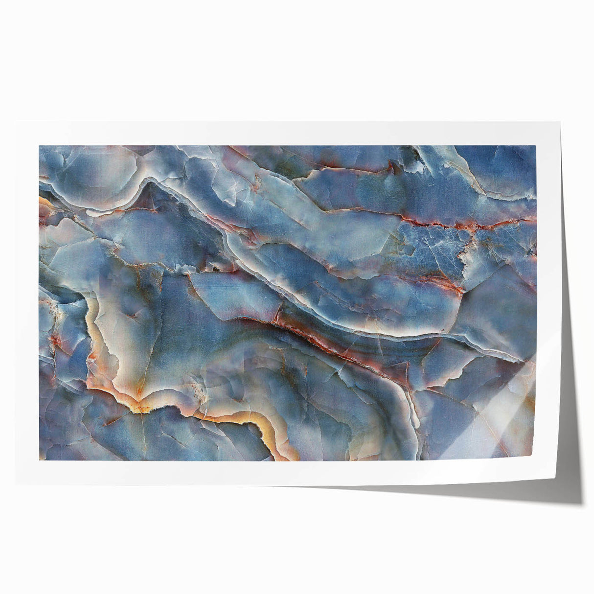 Timeless Textures Abstract Wall Art – Blue Onyx-Inspired Canvas Print