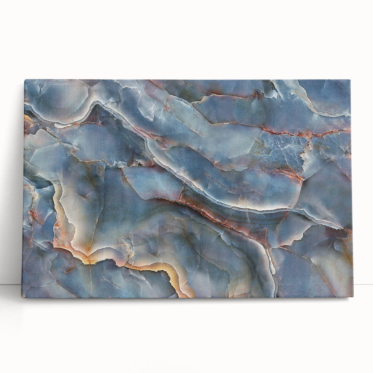 Timeless Textures Abstract Wall Art – Blue Onyx-Inspired Canvas Print