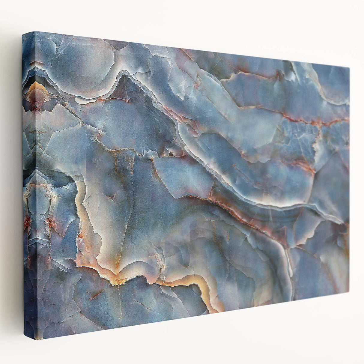 Timeless Textures Abstract Wall Art – Blue Onyx-Inspired Canvas Print