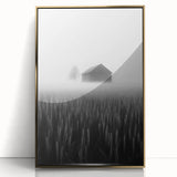 Foggy Barn Landscape - Fine Art Photography Framed Prints