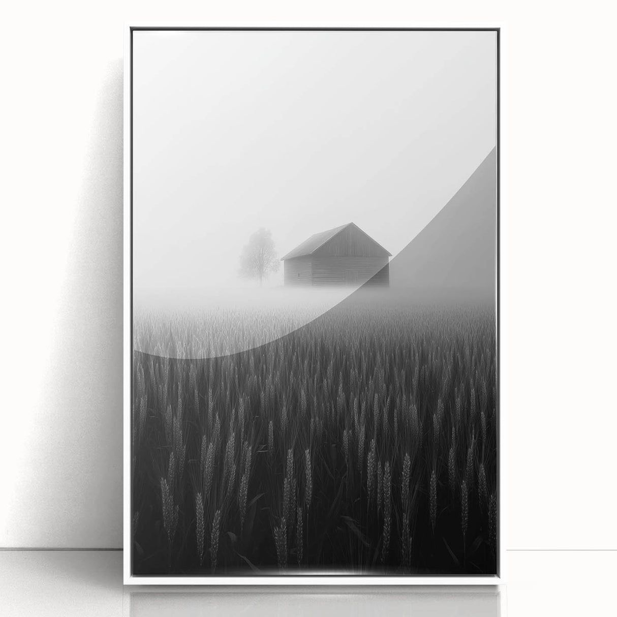 Foggy Barn Landscape - Fine Art Photography Framed Prints