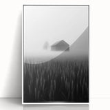 Foggy Barn Landscape - Fine Art Photography Framed Prints