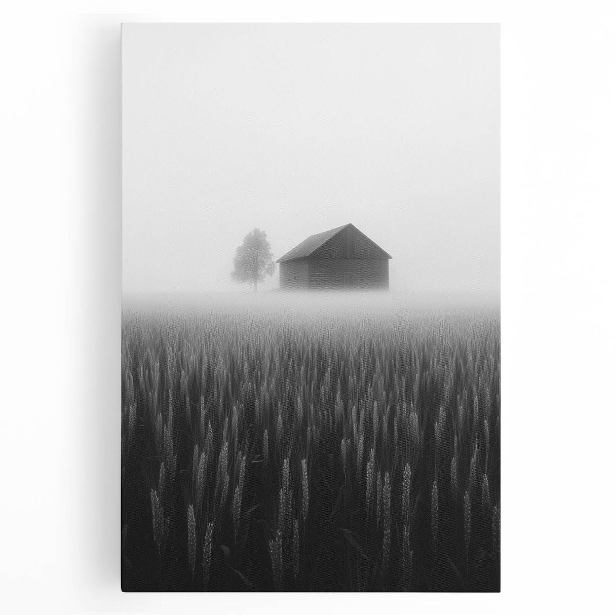 Foggy Barn Landscape - Fine Art Photography Framed Prints
