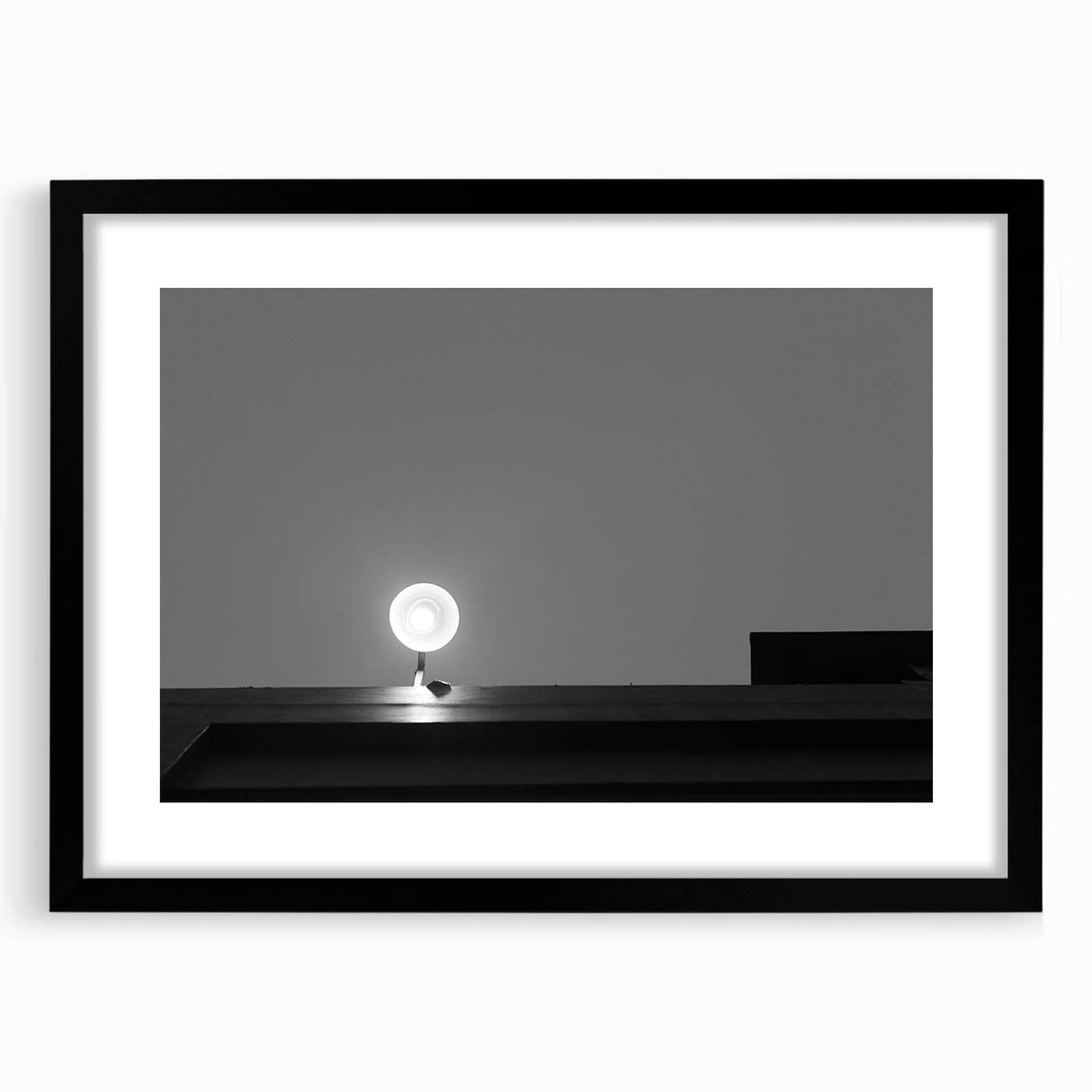 Black and White Minimalist Landscapes – Streetlamp in Urban Stillness
