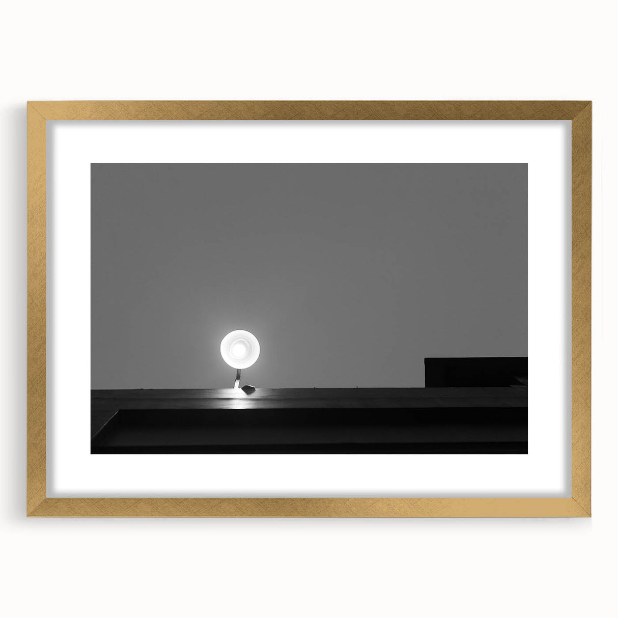 Black and White Minimalist Landscapes – Streetlamp in Urban Stillness