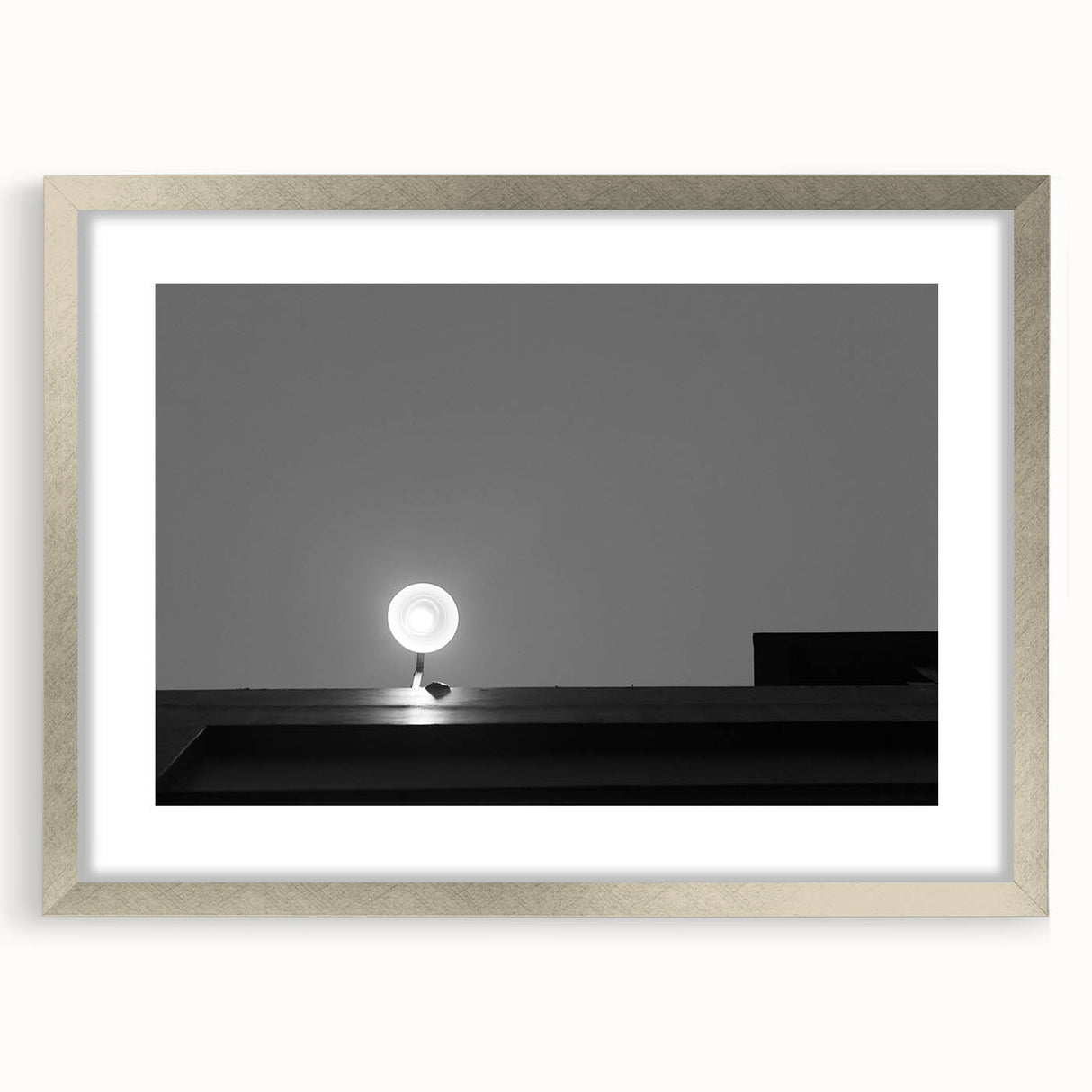 Black and White Minimalist Landscapes – Streetlamp in Urban Stillness