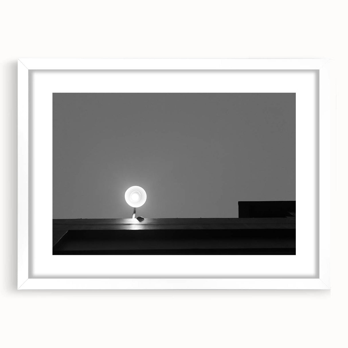 Black and White Minimalist Landscapes – Streetlamp in Urban Stillness