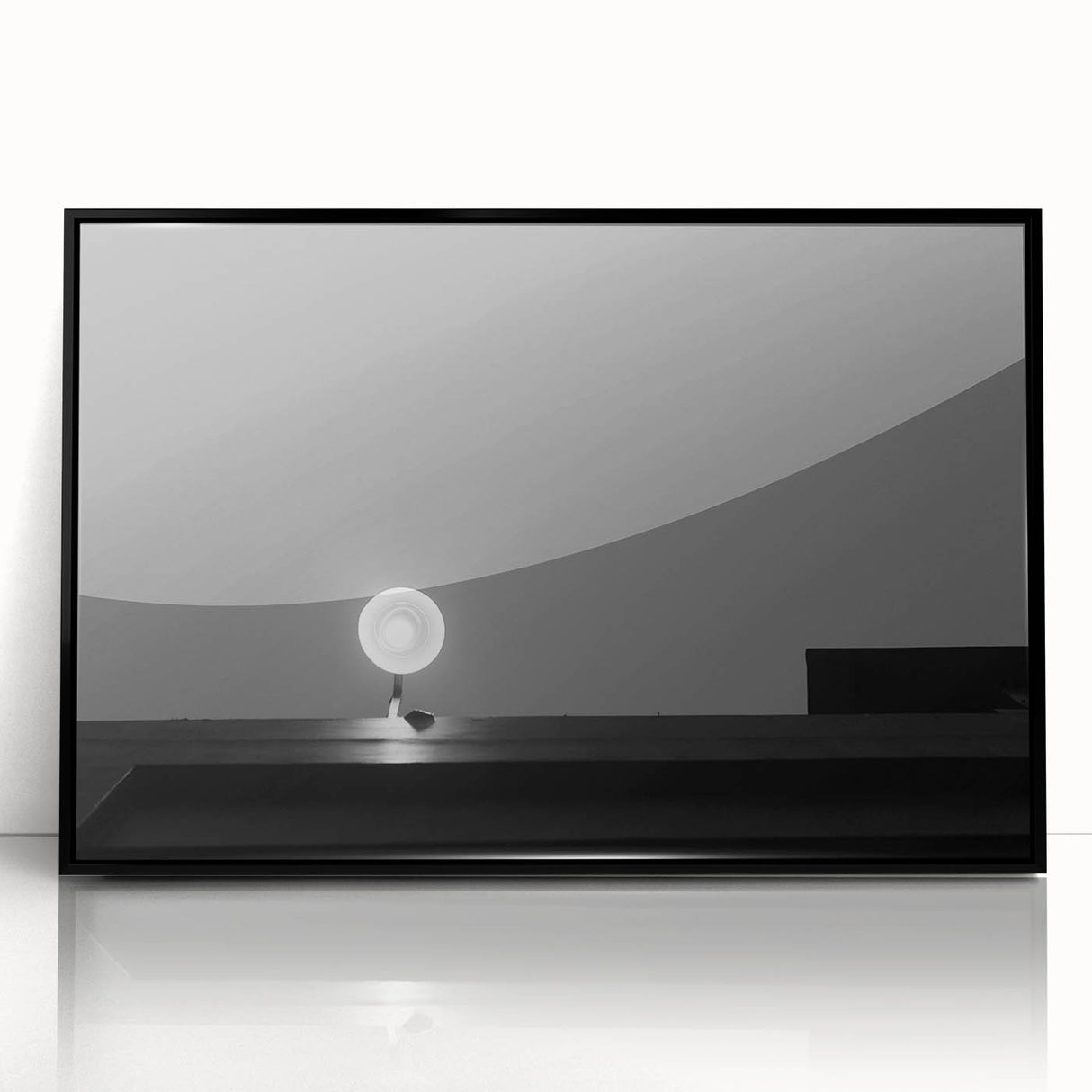 Black and White Minimalist Landscapes – Streetlamp in Urban Stillness