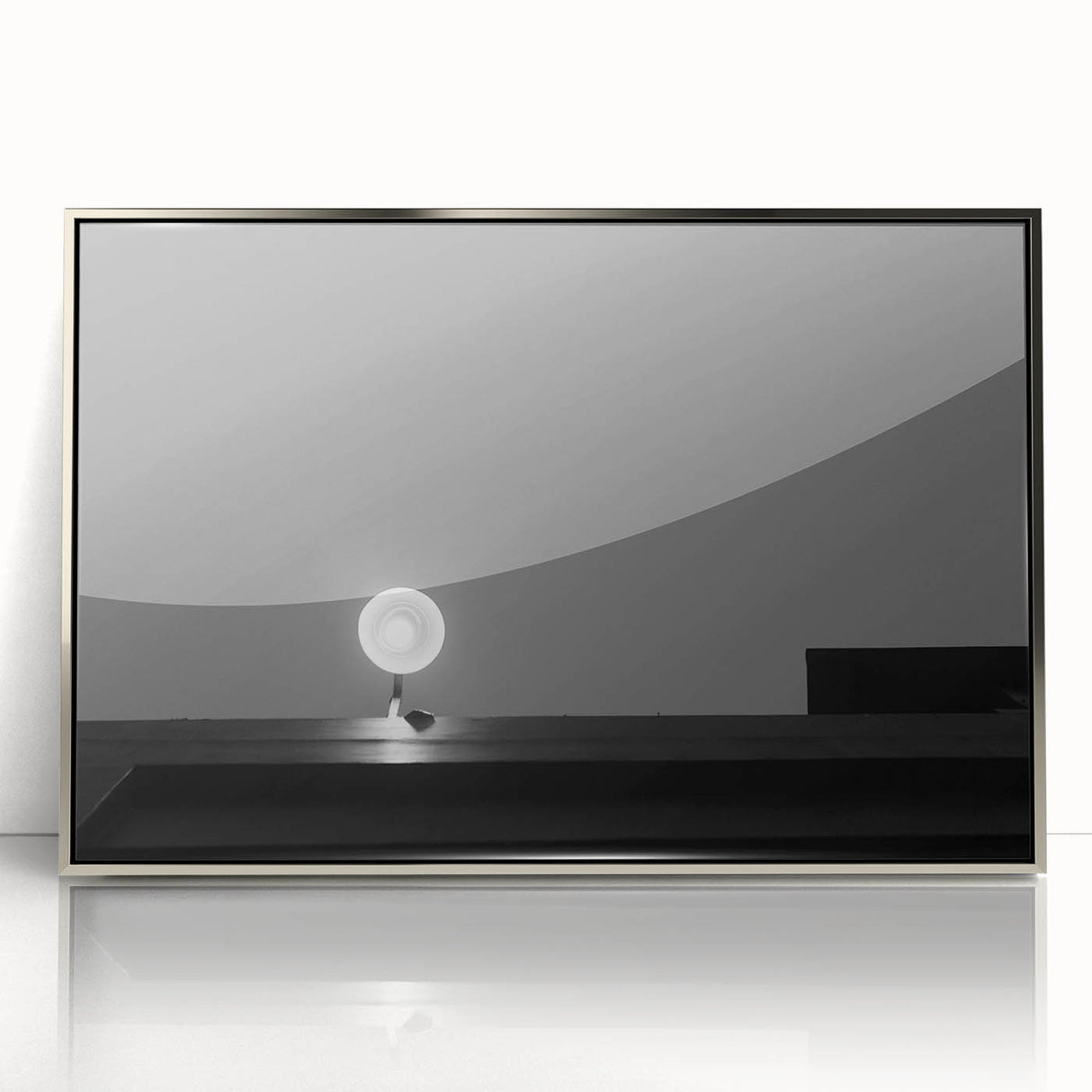 Black and White Minimalist Landscapes – Streetlamp in Urban Stillness
