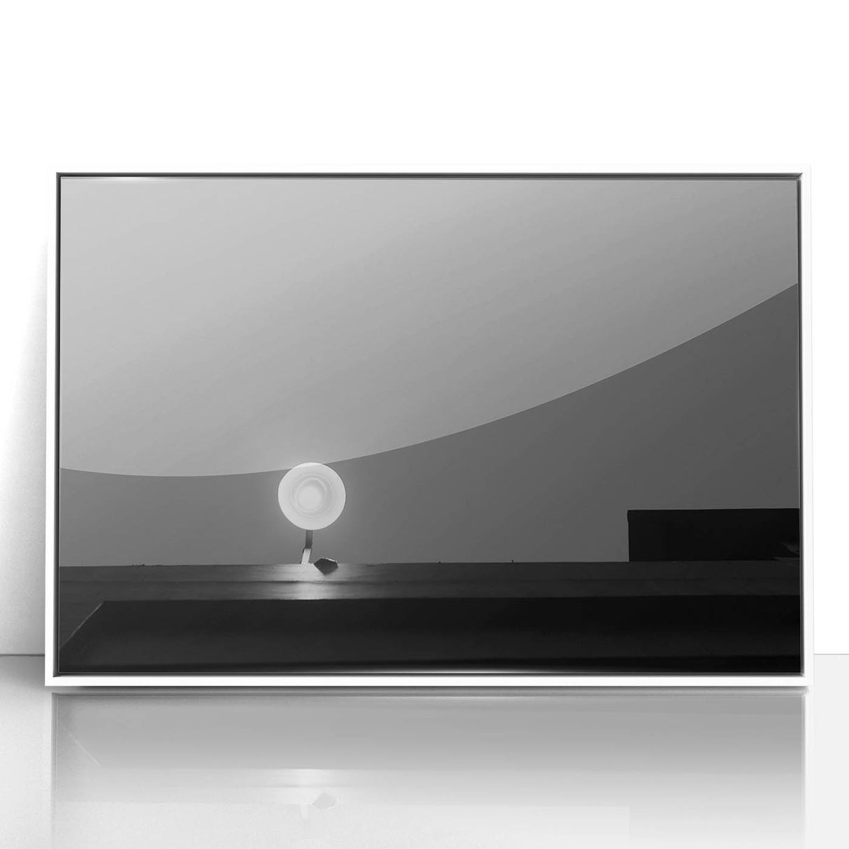 Black and White Minimalist Landscapes – Streetlamp in Urban Stillness