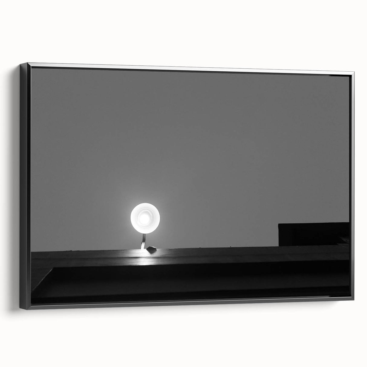 Black and White Minimalist Landscapes – Streetlamp in Urban Stillness