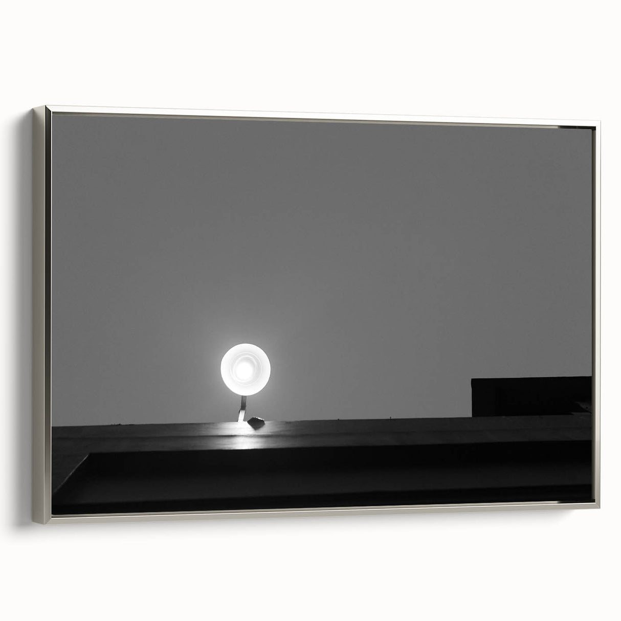 Black and White Minimalist Landscapes – Streetlamp in Urban Stillness