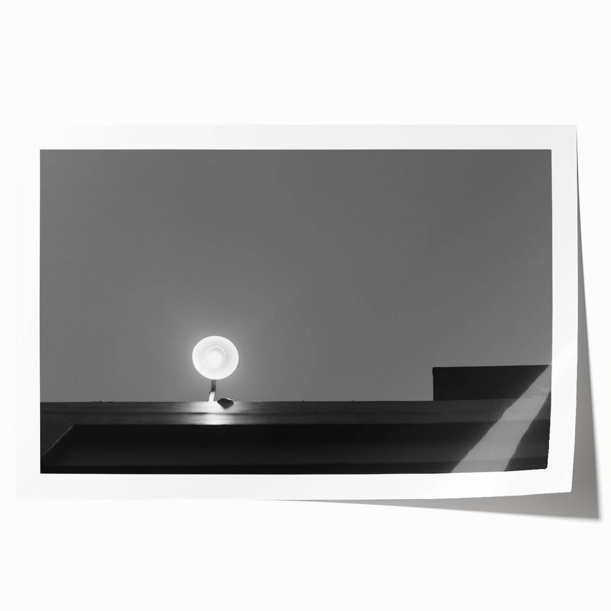 Black and White Minimalist Landscapes – Streetlamp in Urban Stillness