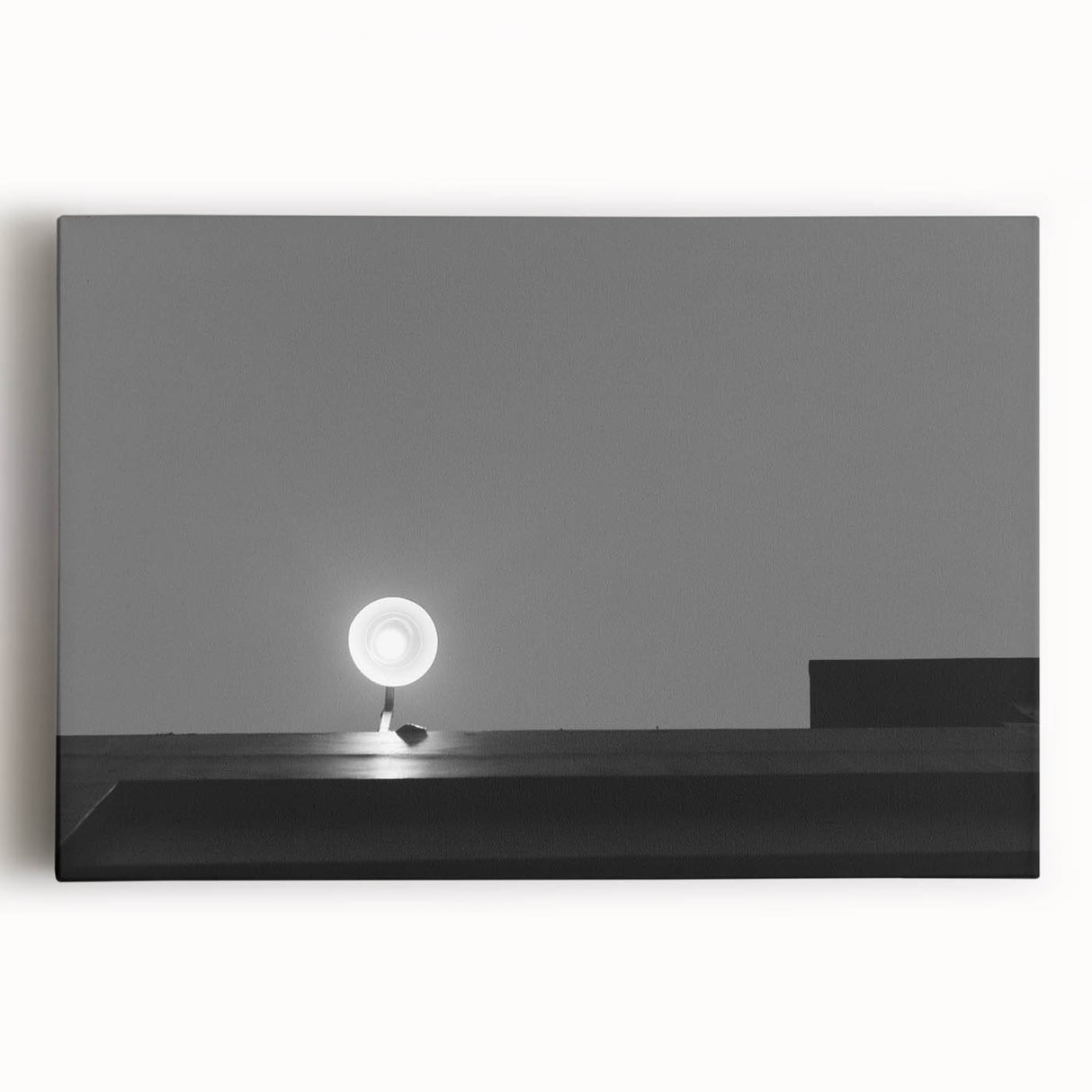 Black and White Minimalist Landscapes – Streetlamp in Urban Stillness