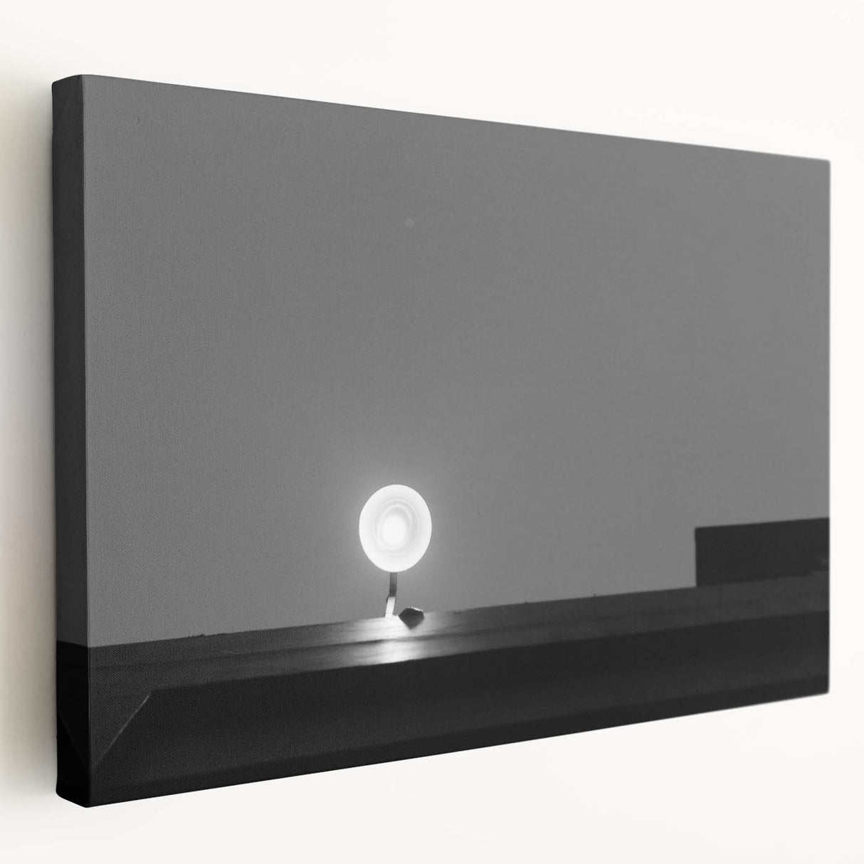Black and White Minimalist Landscapes – Streetlamp in Urban Stillness