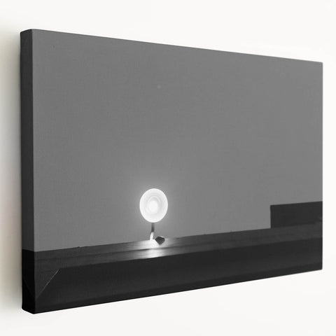Black and White Minimalist Landscapes – Streetlamp in Urban Stillness