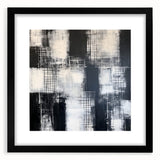 Modern Abstract Wall Art - Black & White Geometric Canvas Print
