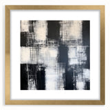 Modern Abstract Wall Art - Black & White Geometric Canvas Print