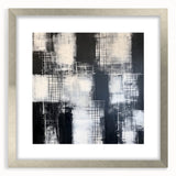Modern Abstract Wall Art - Black & White Geometric Canvas Print