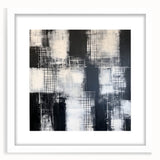 Modern Abstract Wall Art - Black & White Geometric Canvas Print