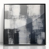 Modern Abstract Wall Art - Black & White Geometric Canvas Print