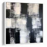Modern Abstract Wall Art - Black & White Geometric Canvas Print