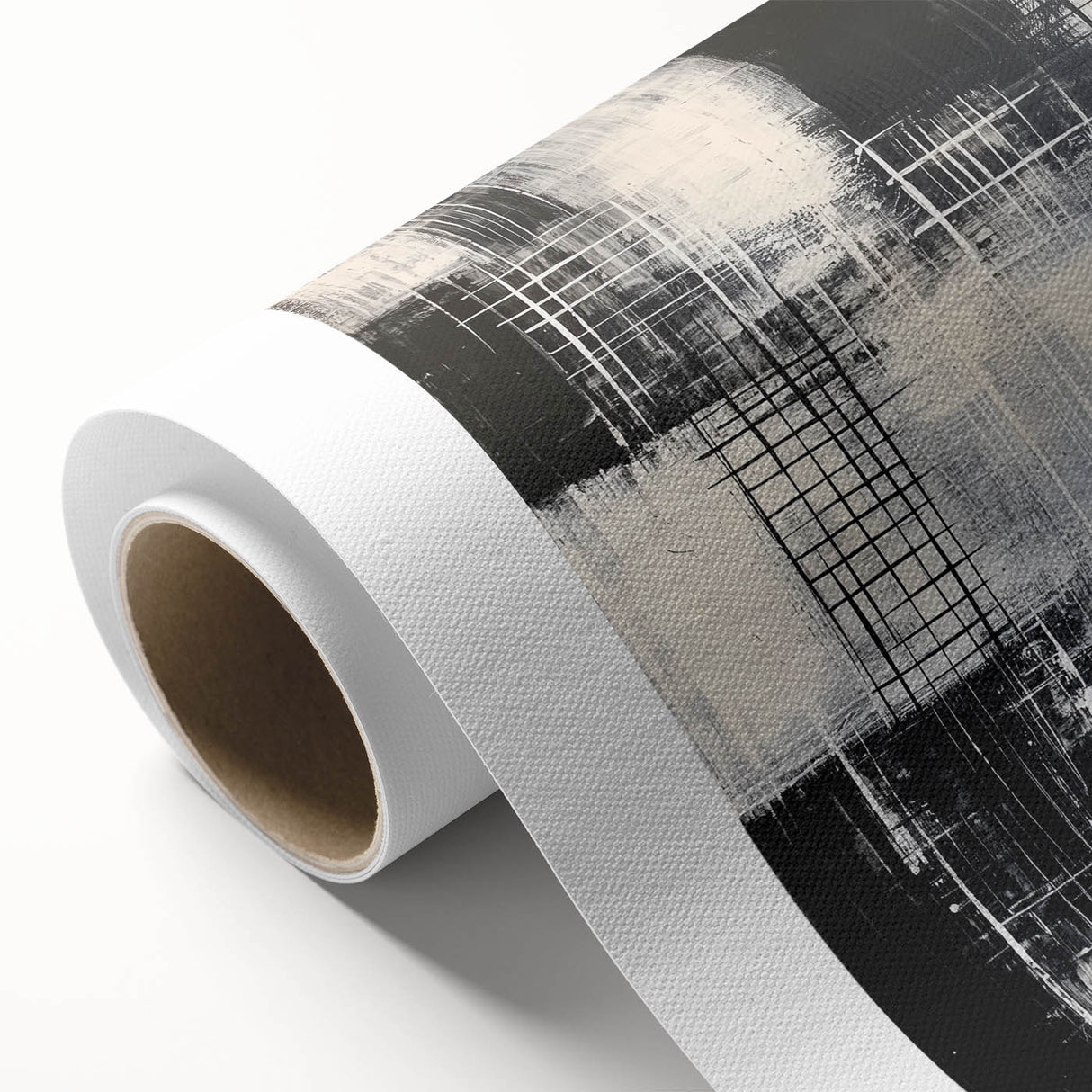 Modern Abstract Wall Art - Black & White Geometric Canvas Print